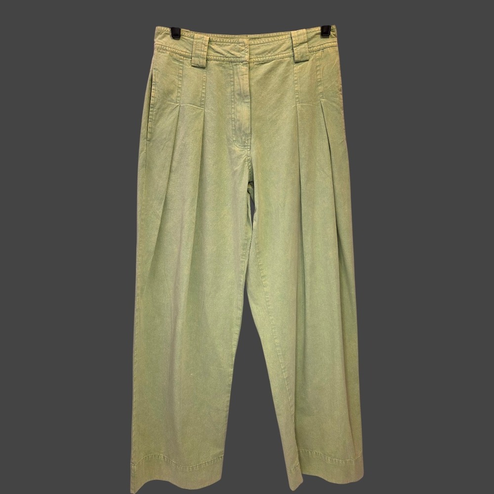 BLUEVELVET * 100% Cotton *  Sz‎ Small Pleated Trousers- NWT- Olive 848OBP